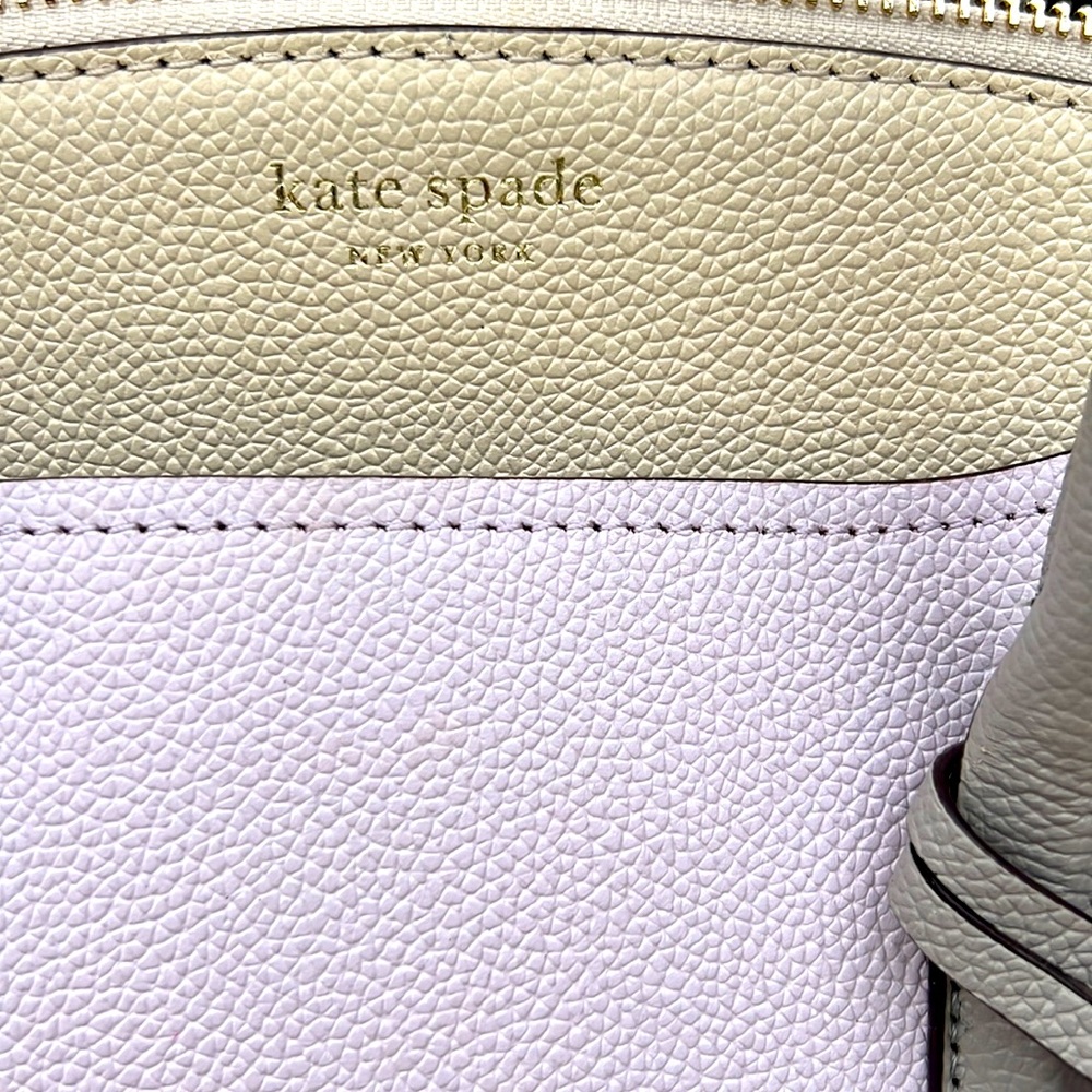 NWT Kate Spade Lavender, grey & cream satchel or tote. - Picture 2 of 13